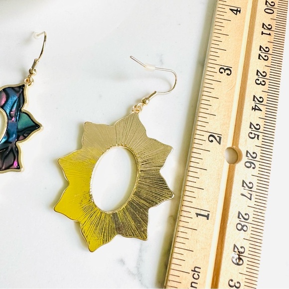 2/$30🌵 Bohemian Abalone Shell Floral Earrings Gold Boho Beachy Jewelry NEW Gift - Picture 6 of 7